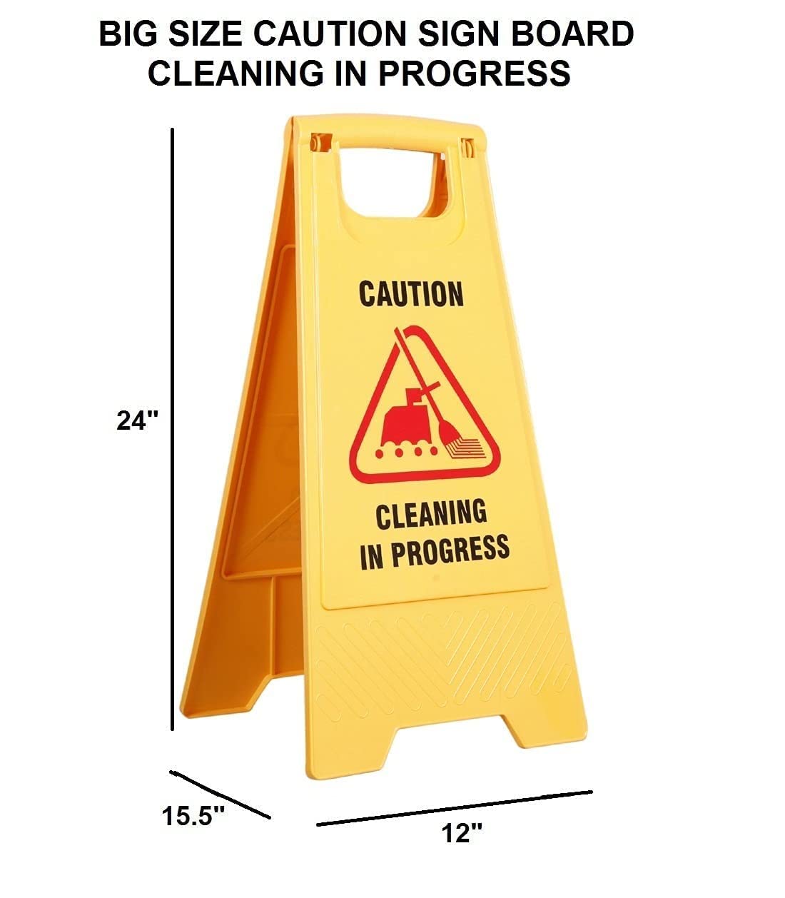 Cleaning Progress Caution Board Wet Floor Yellow Stand Safety Sign Board