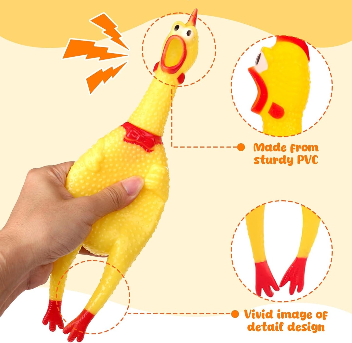 Rubber Chicken Toy for Kids UK – Funny Squeaky Chicken & Stress Relief Squishy Toy