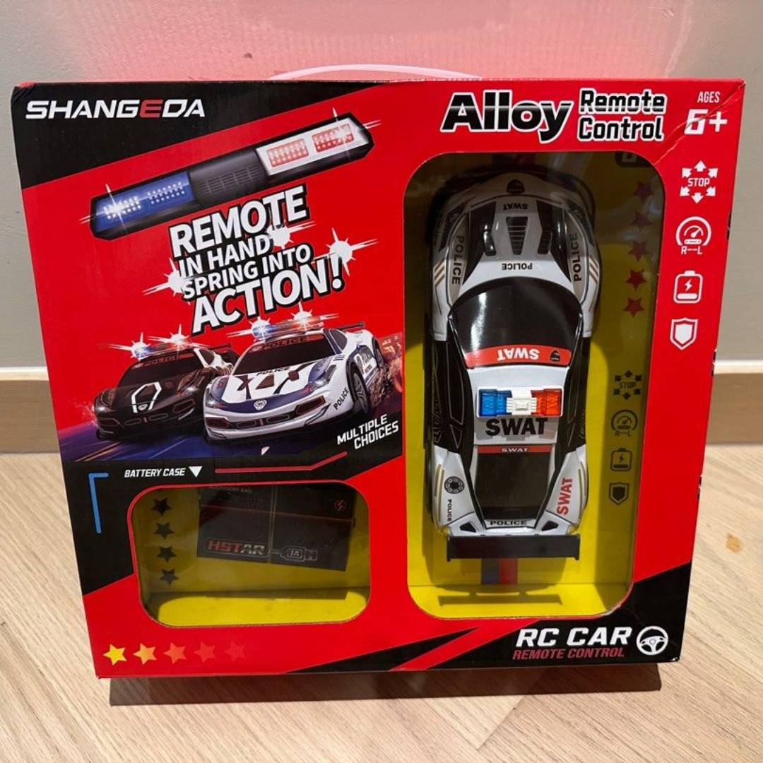 SWAT police RC alloy remote control car toy for kids with realistic design and smooth driving action vehicle toy