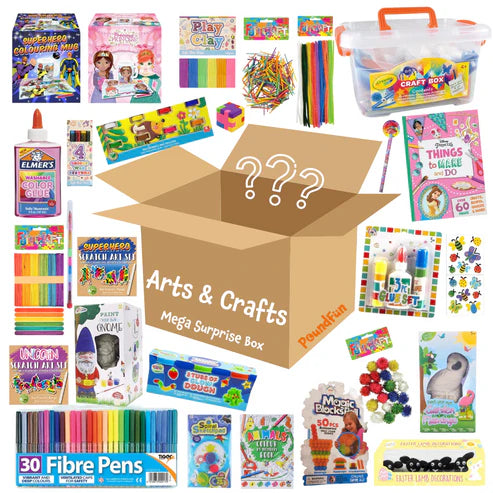 Arts & Crafts Mega Surprise Box - Fun DIY Craft Kit for Kids
