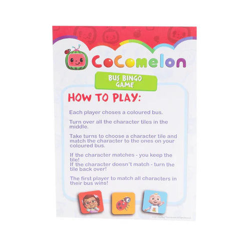 Cocomelon Bus Bingo Board Game – Fun & Educational for Kids!