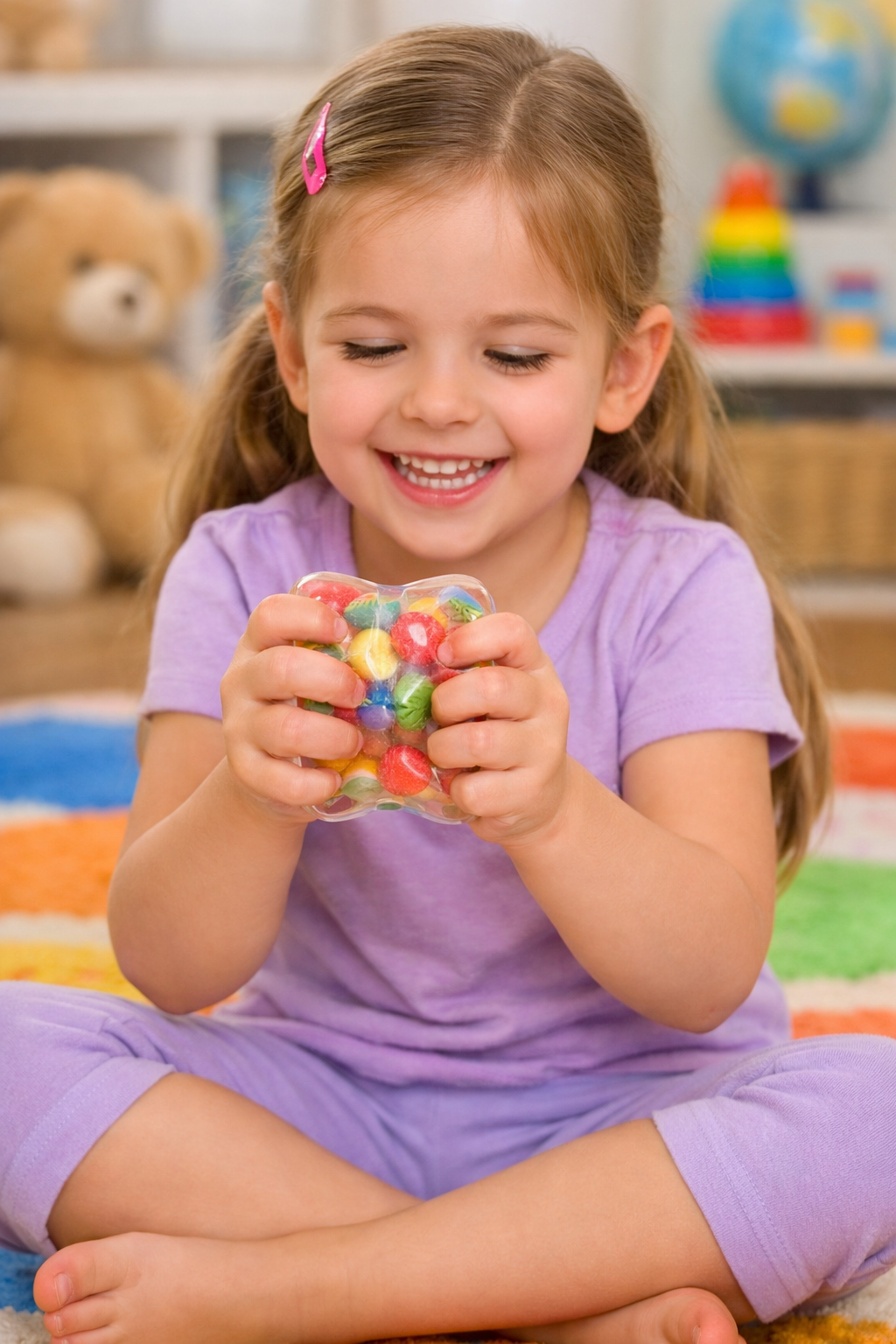 Tutti Frutti Gel-Filled Squishy Sugar Cube Sensory Fidget Toy