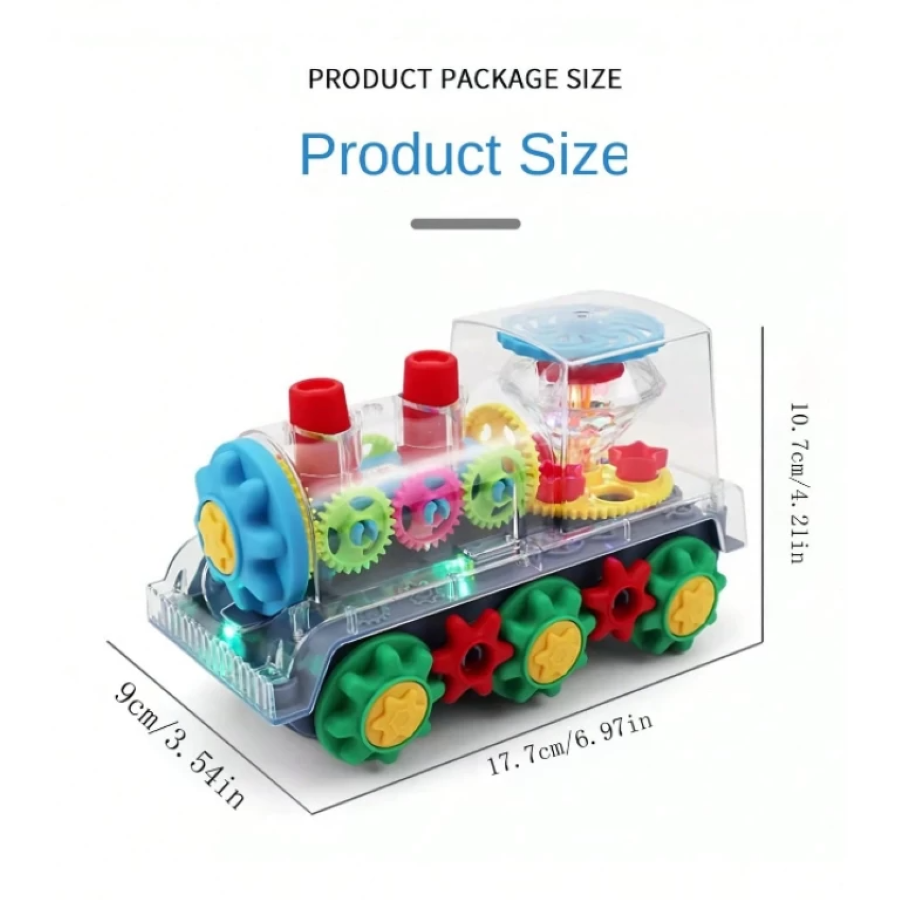 Transparent Electric gear train, Battery Operated with Lights & Sounds