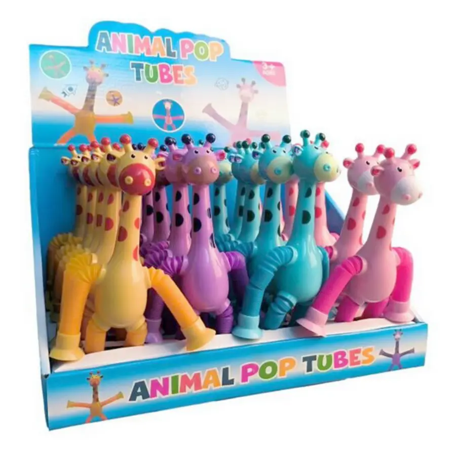 Animal Pop Tube Toy- Stretchable Giraffe & Telescopic Pop Toys | Budget Store UK