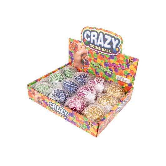 LED Glitter Mesh Squish Ball