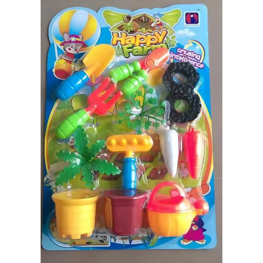 Plastic Happy Farm Tools Game - Complete Kids Gardening Set with Farm Toys