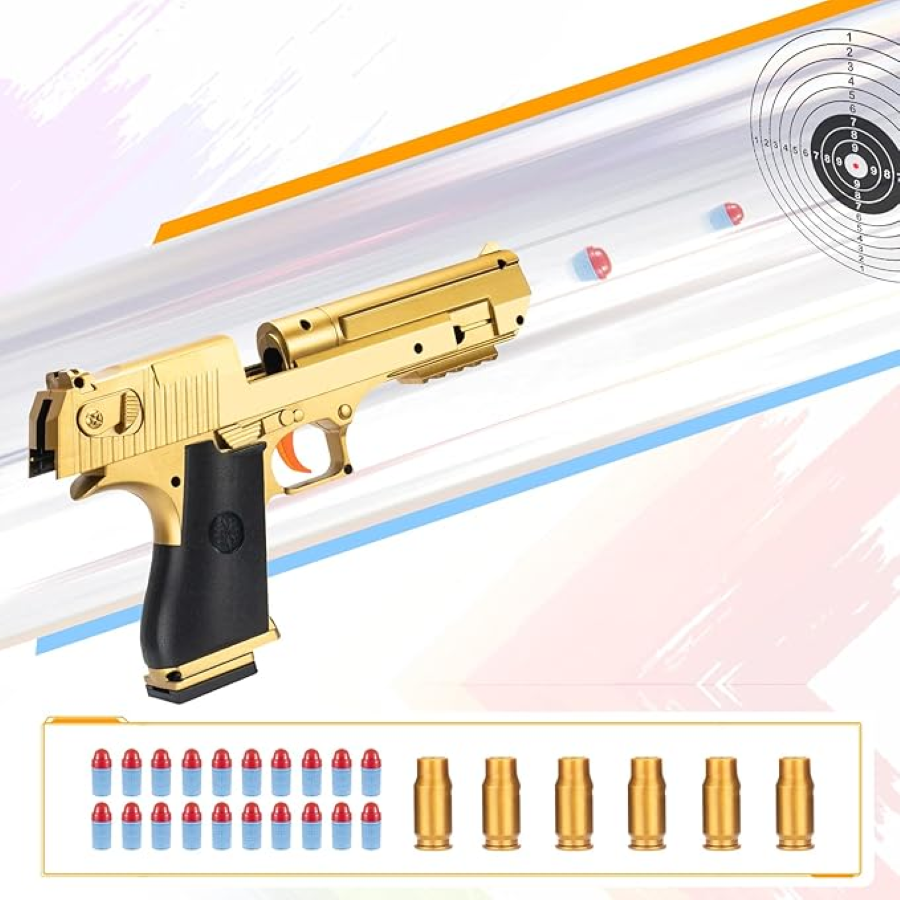 Desert Eagle Toy Gun - Realistic Soft Bullet Gun for Safe Play