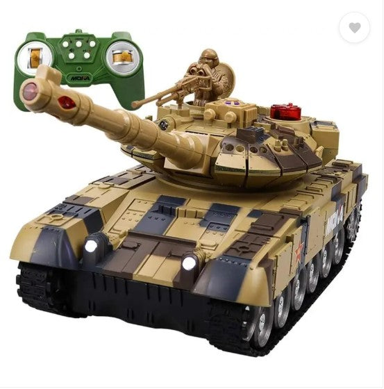 RC Military Tank for Kids - 1:18 Scale with 360° Rotating High Speed Turret