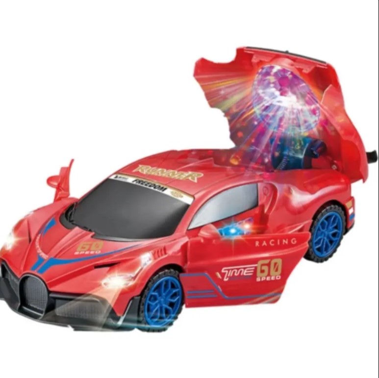 Transforming Toy Sports Car with Lights & Music Vehicle Kids Toy Gift for Fun