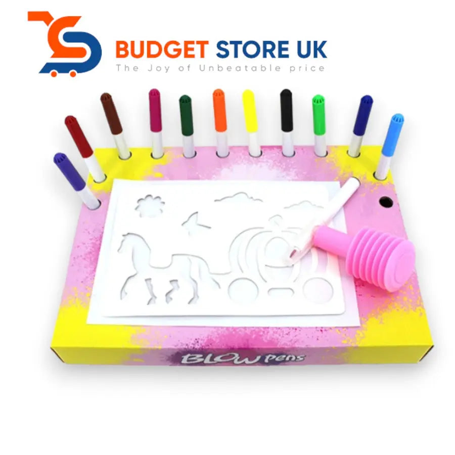 Blow Pens Pink Fantasy Kit: Magical Airbrush Art for Kids | Budget Store UK
