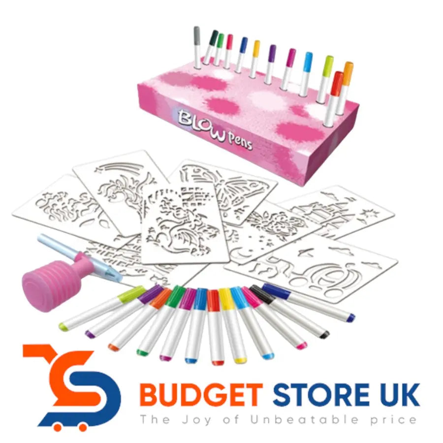 Blow Pens Pink Fantasy Kit: Magical Airbrush Art for Kids | Budget Store UK