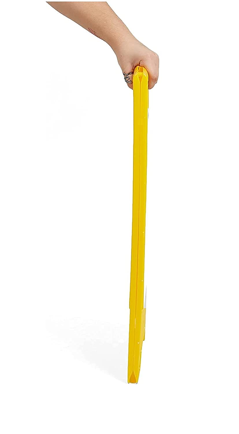 No Entry Safety Stand - ABS Plastic Foldable Yellow Caution Sign Board