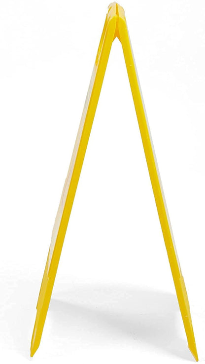 No Entry Safety Stand - ABS Plastic Foldable Yellow Caution Sign Board