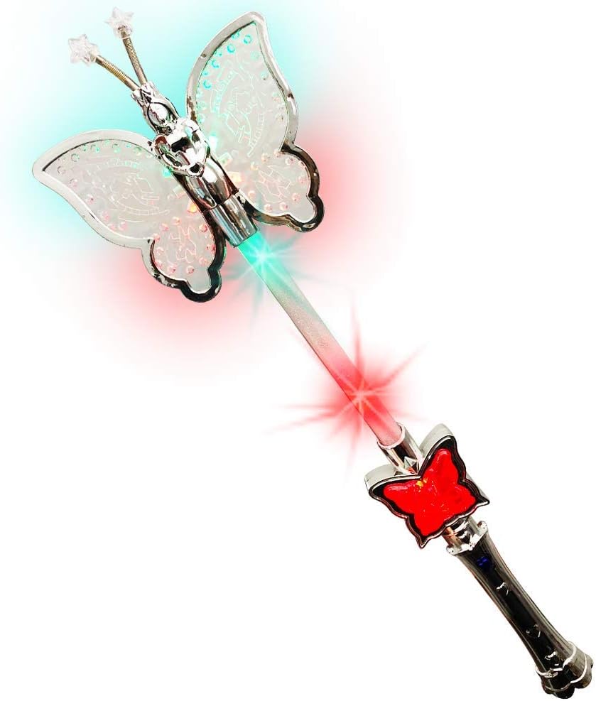 LED Butterfly Wand – 16” Light Up & Music Toy Fairy Butterfly Wand for Kids