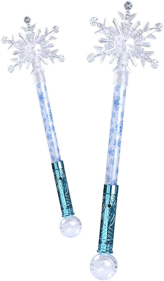 Snowflake Magic Wand Fun Glow Toys Light Up Winter Princess Toy for Kids & Party