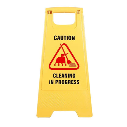 Cleaning Progress Caution Board Wet Floor Yellow Stand Safety Sign Board