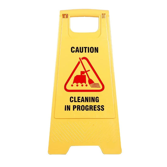 Cleaning Progress Caution Board Wet Floor Yellow Stand Safety Sign Board