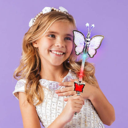 LED Light Up Butterfly Fairy Wand for Kids Fun Pretend Play & Music Toy
