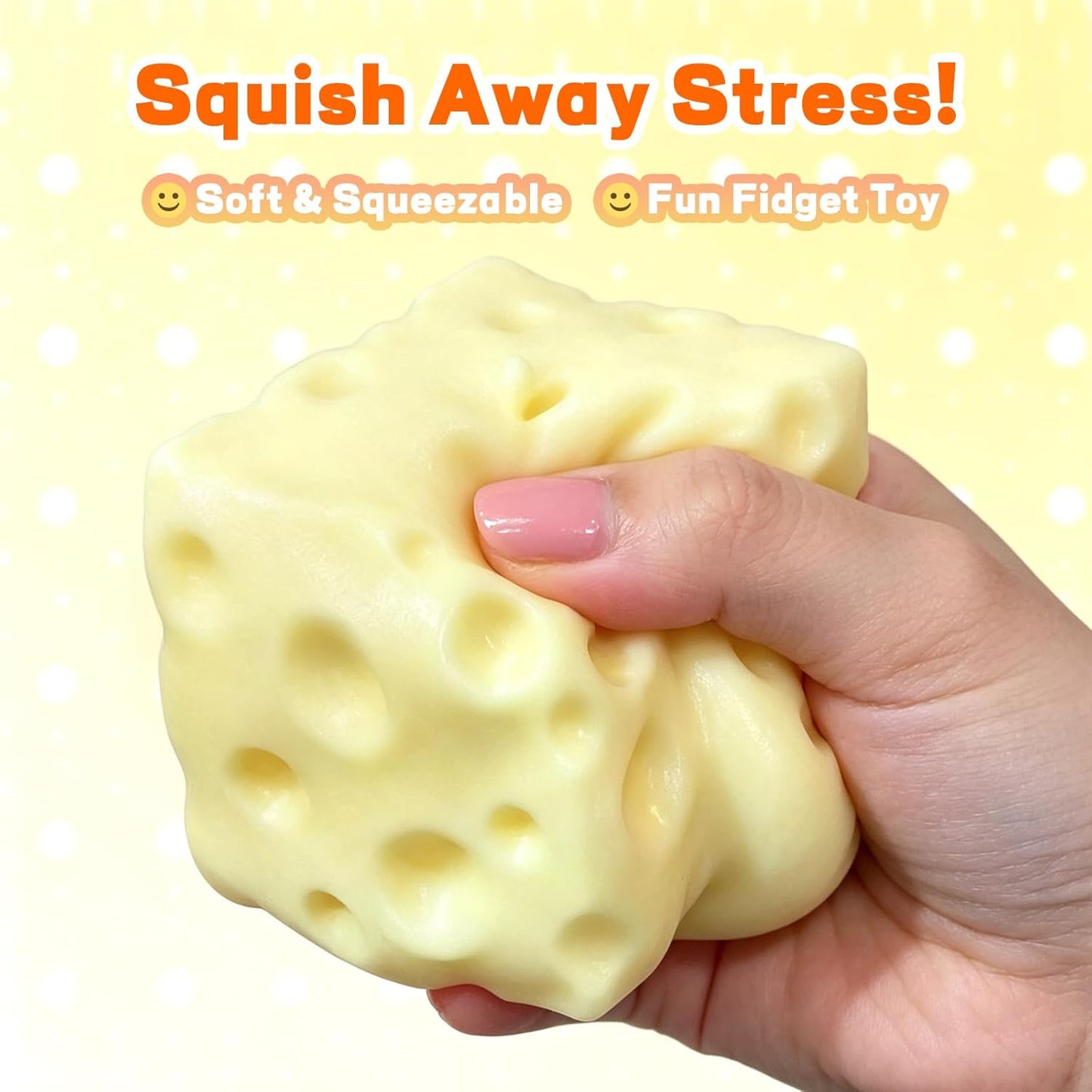 Giant Slow Rising Cheese Squishy – Soft Stress Relief Sensory Toy
