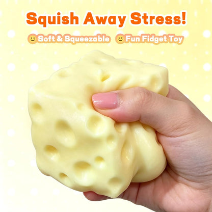 Giant Slow Rising Cheese Squishy – Soft Stress Relief Sensory Toy
