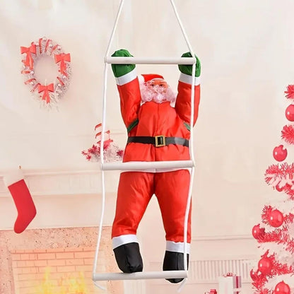 Budget Store UK Climbing Santa Figure - Lightweight Christmas Santa Hanging Decor for Holiday 60 cm