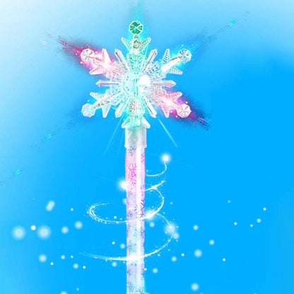 Snowflake Magic Wand Fun Glow Toys Light Up Winter Princess Toy for Kids & Party