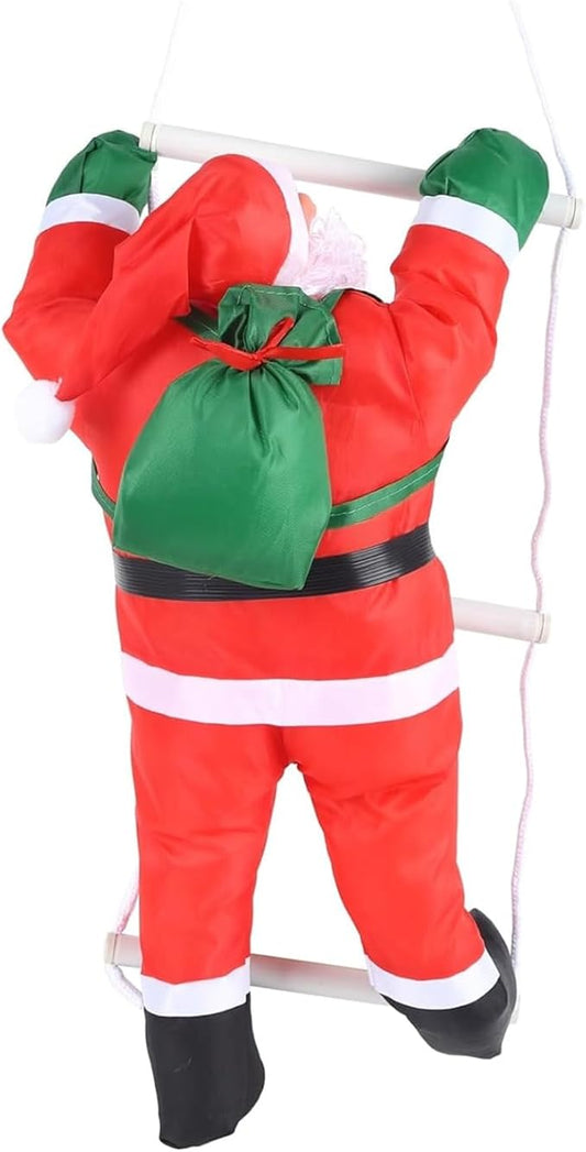 Climbing Santa Claus on Ladder Christmas Santa Doll Hanging Wall Ornaments