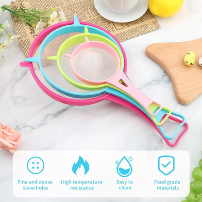 Tea Strainer Set UK – Reusable Plastic Tea Filter with Fine Mesh Kitchen Tool
