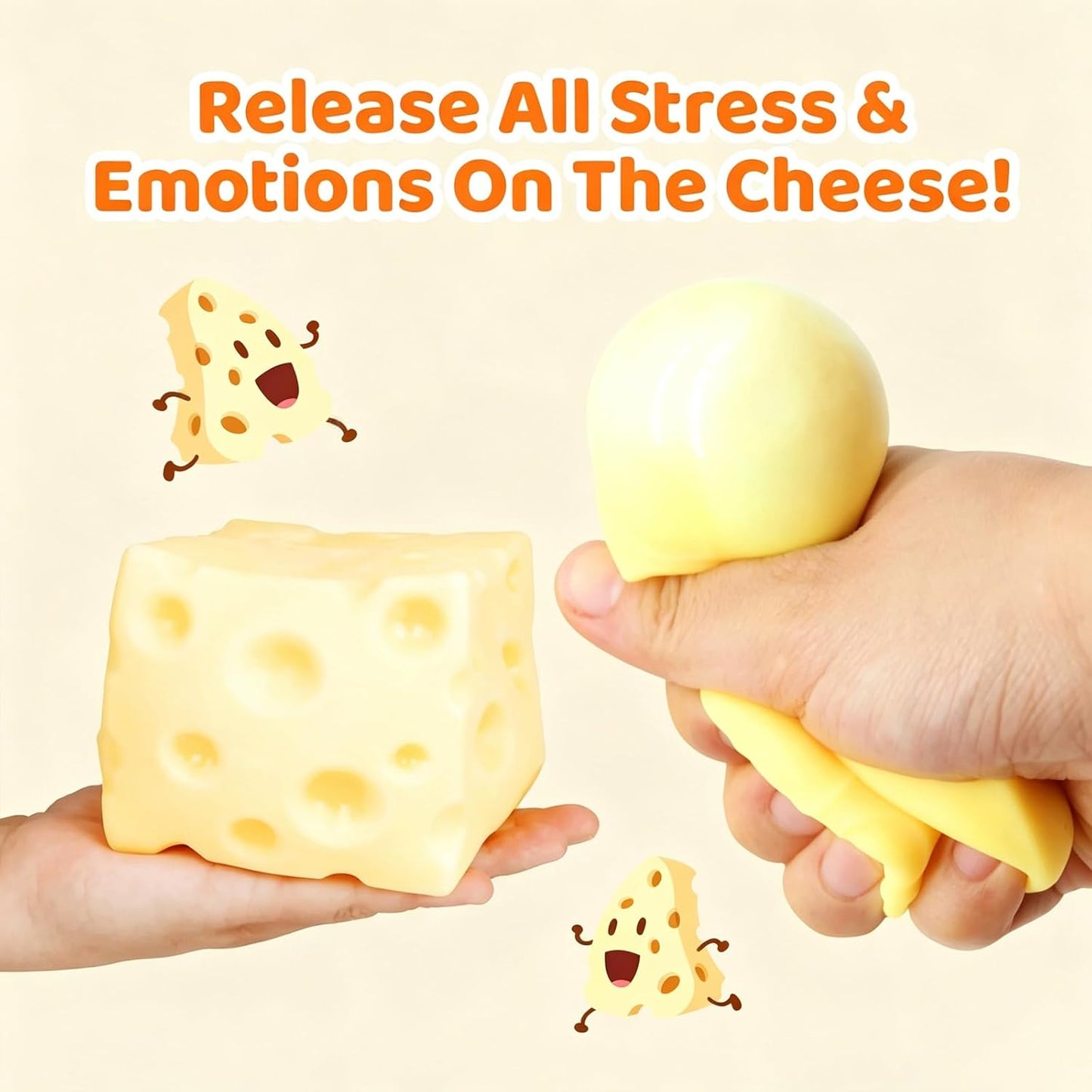 Giant Slow Rising Cheese Squishy – Soft Stress Relief Sensory Toy