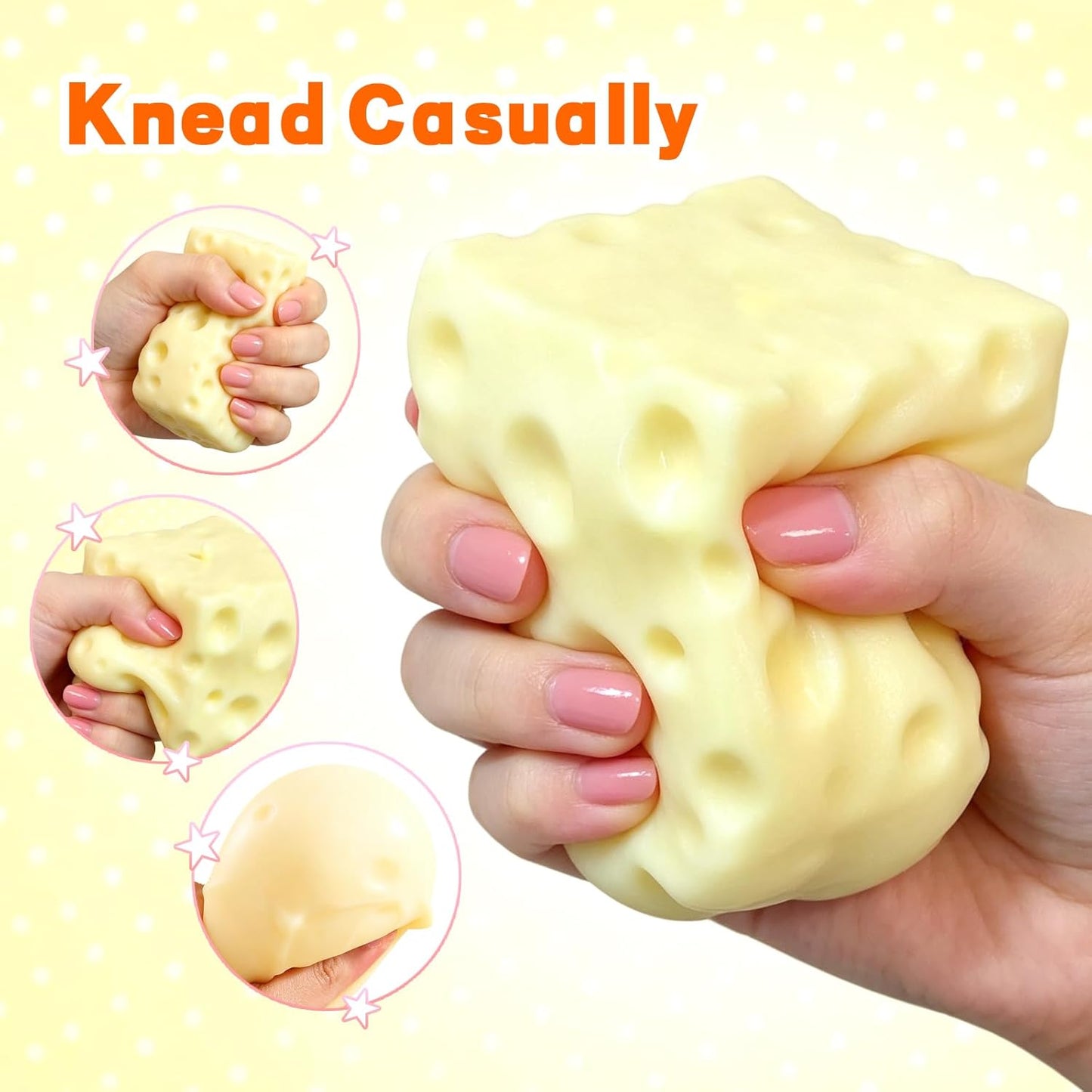 Giant Slow Rising Cheese Squishy – Soft Stress Relief Sensory Toy
