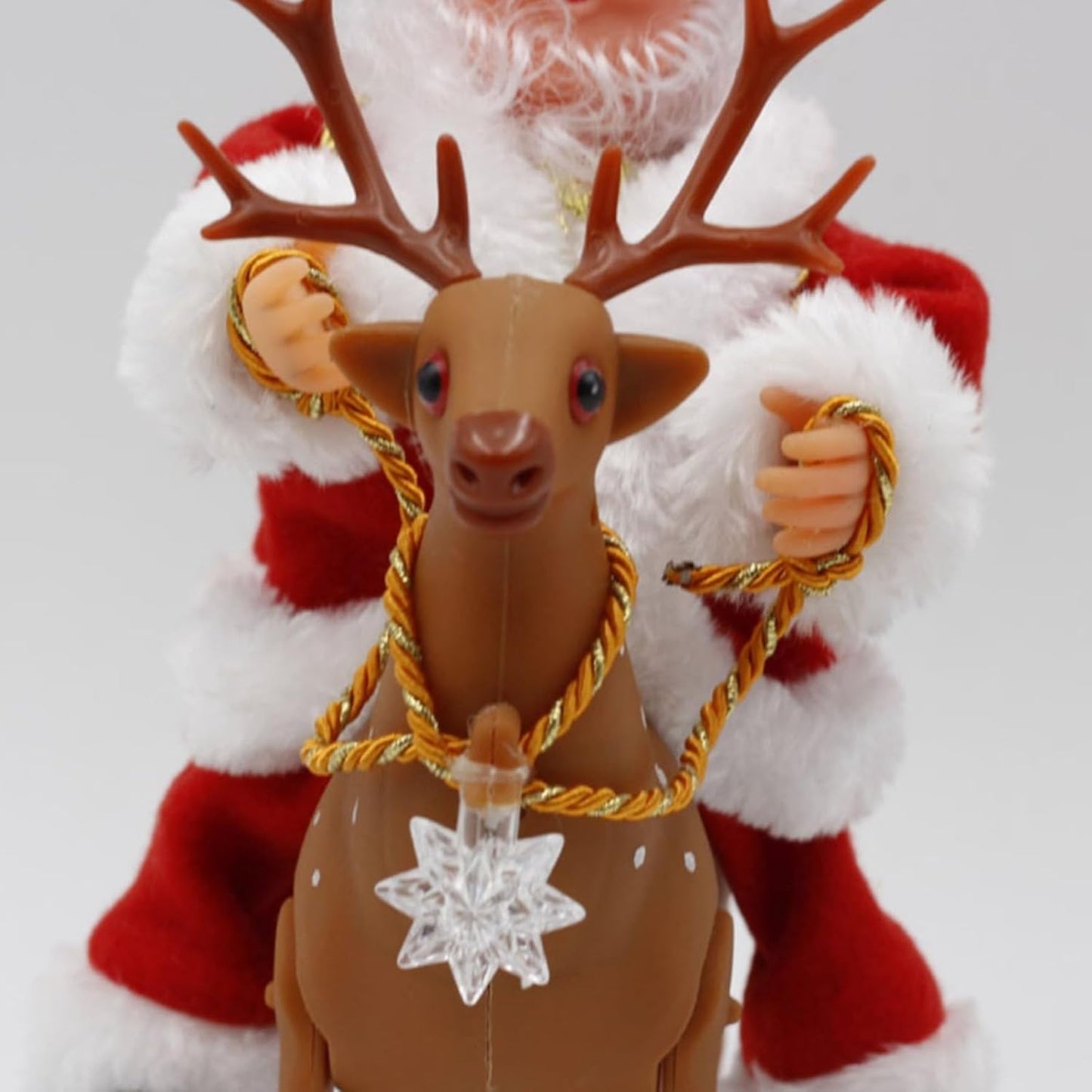 Budget Store UK Riding Santa Claus with Deer - Electric Moving Figure Musical Christmas Toy