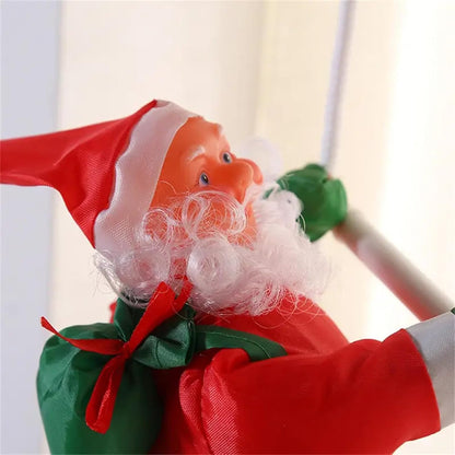 Climbing Santa Claus on Ladder Christmas Santa Doll Hanging Wall Ornaments