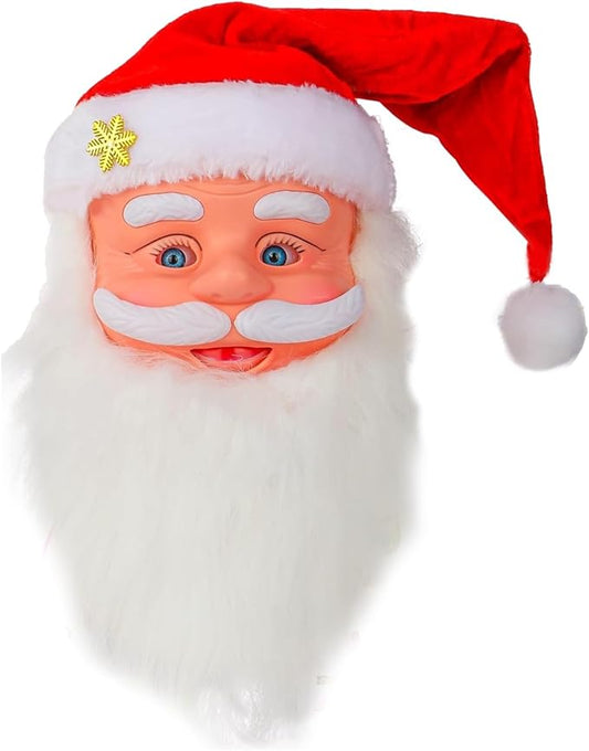 Budget Store UK Santa Clause Face - Fluffy Beard Christmas Santa Xmas Wall & Door Decor Ornament