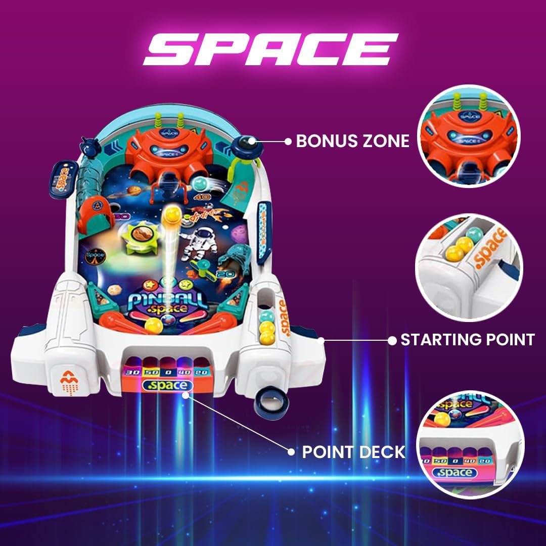 Plastic Mini Pinball Machine Arcade Tabletop Game for Kids