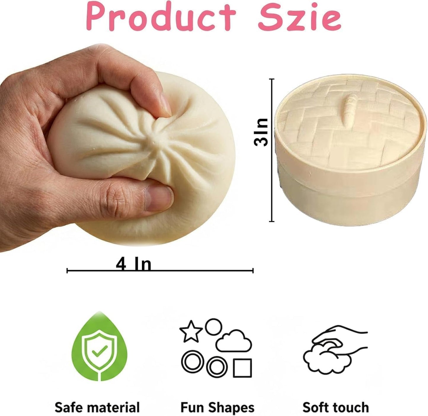 Mini Dumpling Squishy Toy 5cm Soft Surprise Toy Set with Bamboo Box