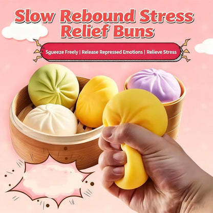 Mini Dumpling Squishy Toy 5cm Soft Surprise Toy Set with Bamboo Box