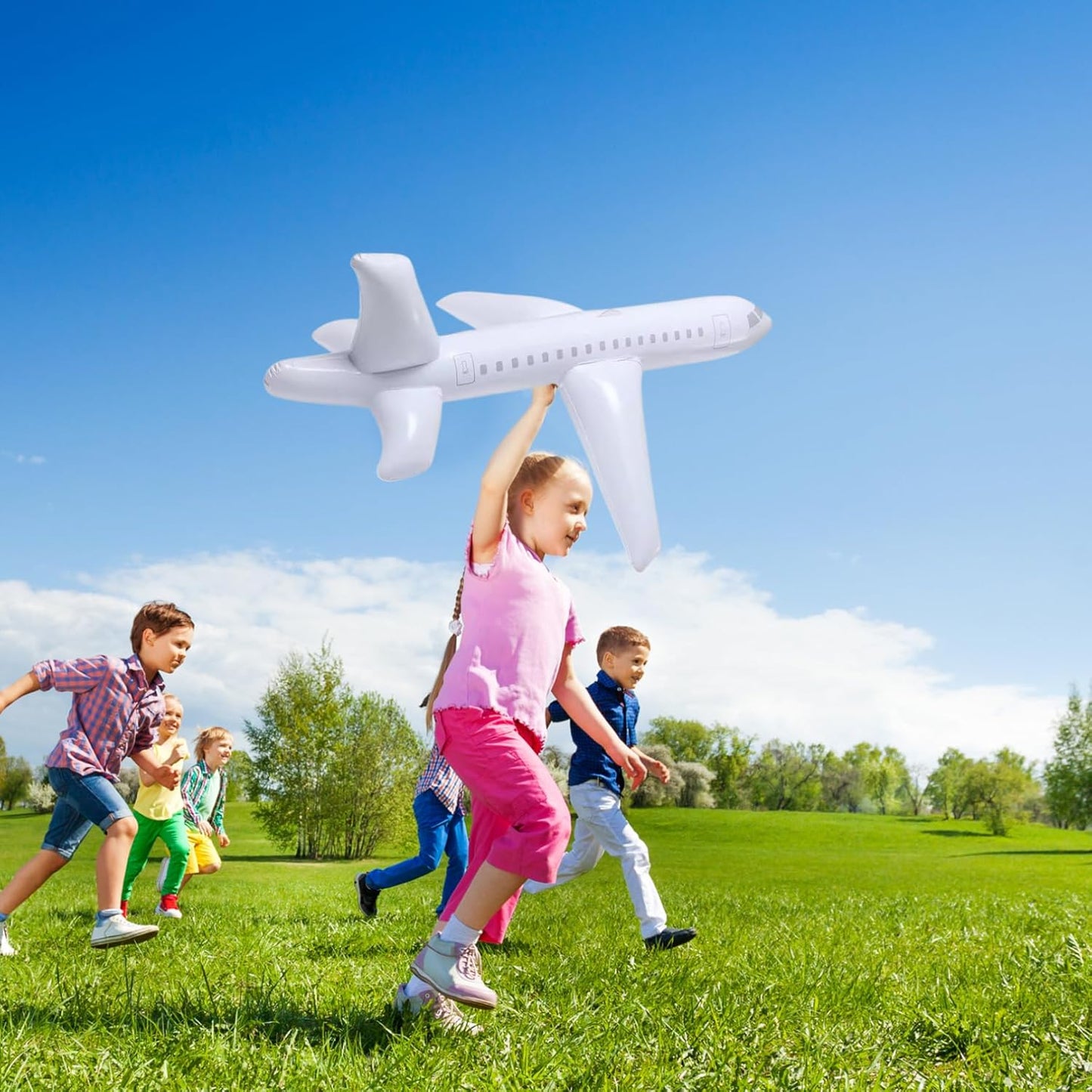 Large Balloon Airplane Toy – Foldable Aircraft Inflatable Flying Toy for Kids