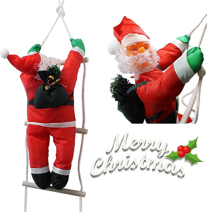 Budget Store UK Climbing Santa Figure - Lightweight Christmas Santa Hanging Decor for Holiday 60 cm