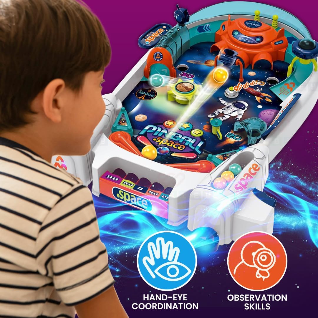 Plastic Mini Pinball Machine Arcade Tabletop Game for Kids
