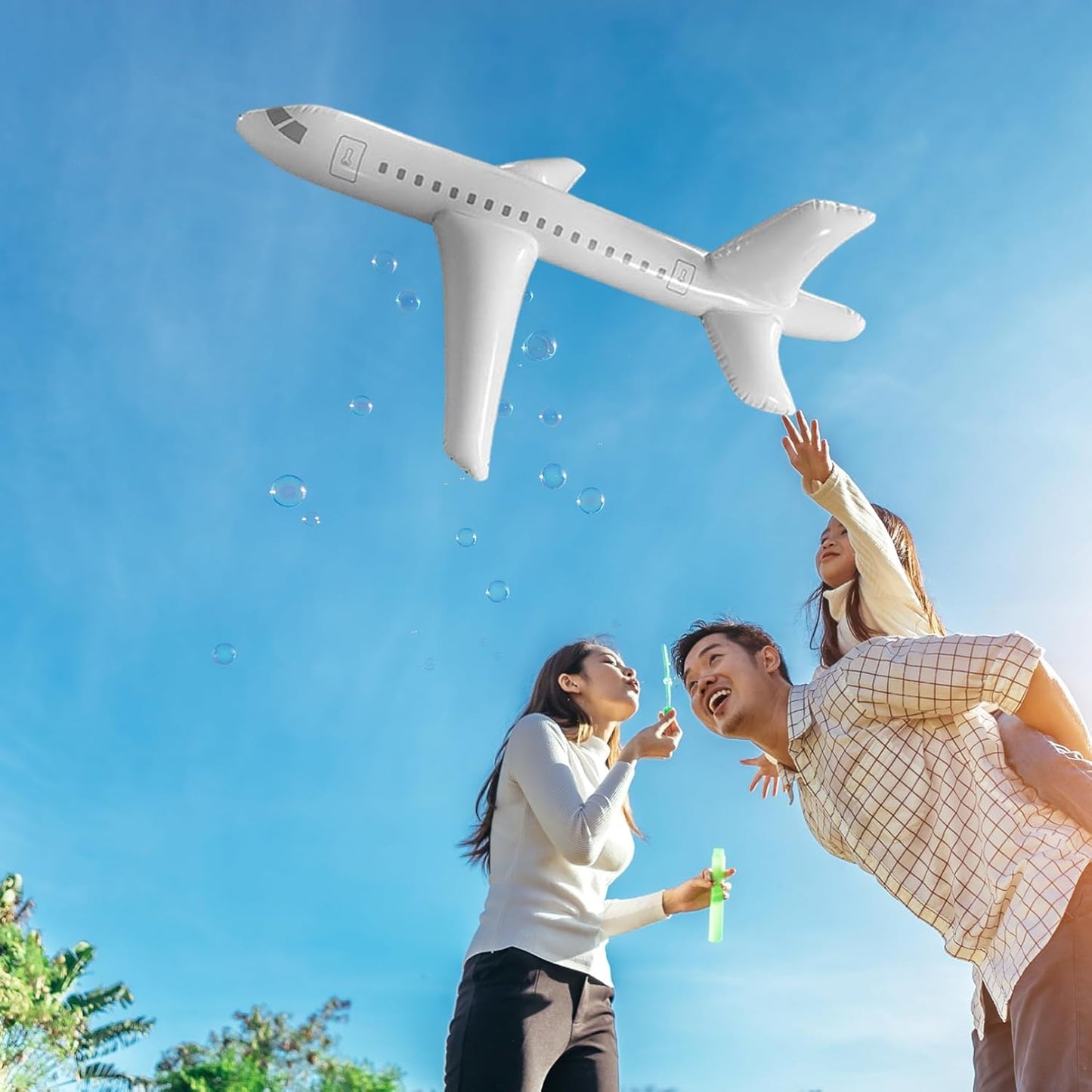Large Balloon Airplane Toy – Foldable Aircraft Inflatable Flying Toy for Kids