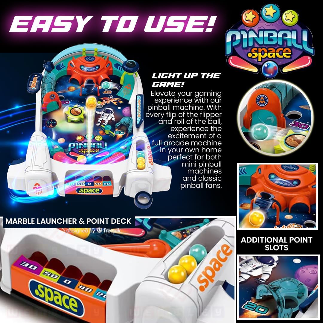 Plastic Mini Pinball Machine Arcade Tabletop Game for Kids