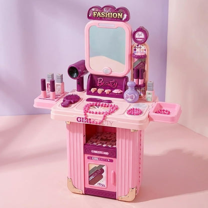 Portable Makeup Vanity Set for Girls with Mirror & Accessories
