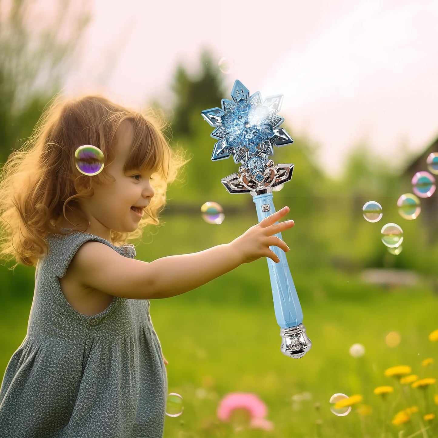 Snowflake Magic Wand Fun Glow Toys Light Up Winter Princess Toy for Kids & Party