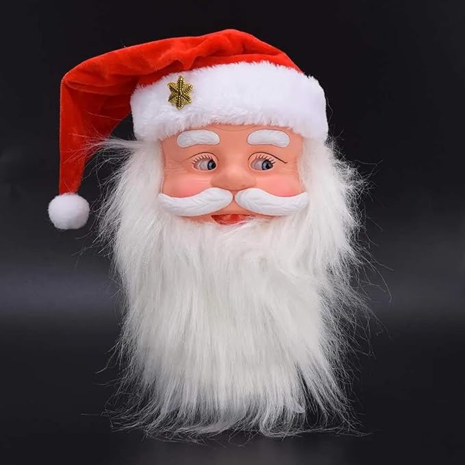 Budget Store UK Santa Clause Face - Fluffy Beard Christmas Santa Xmas Wall & Door Decor Ornament