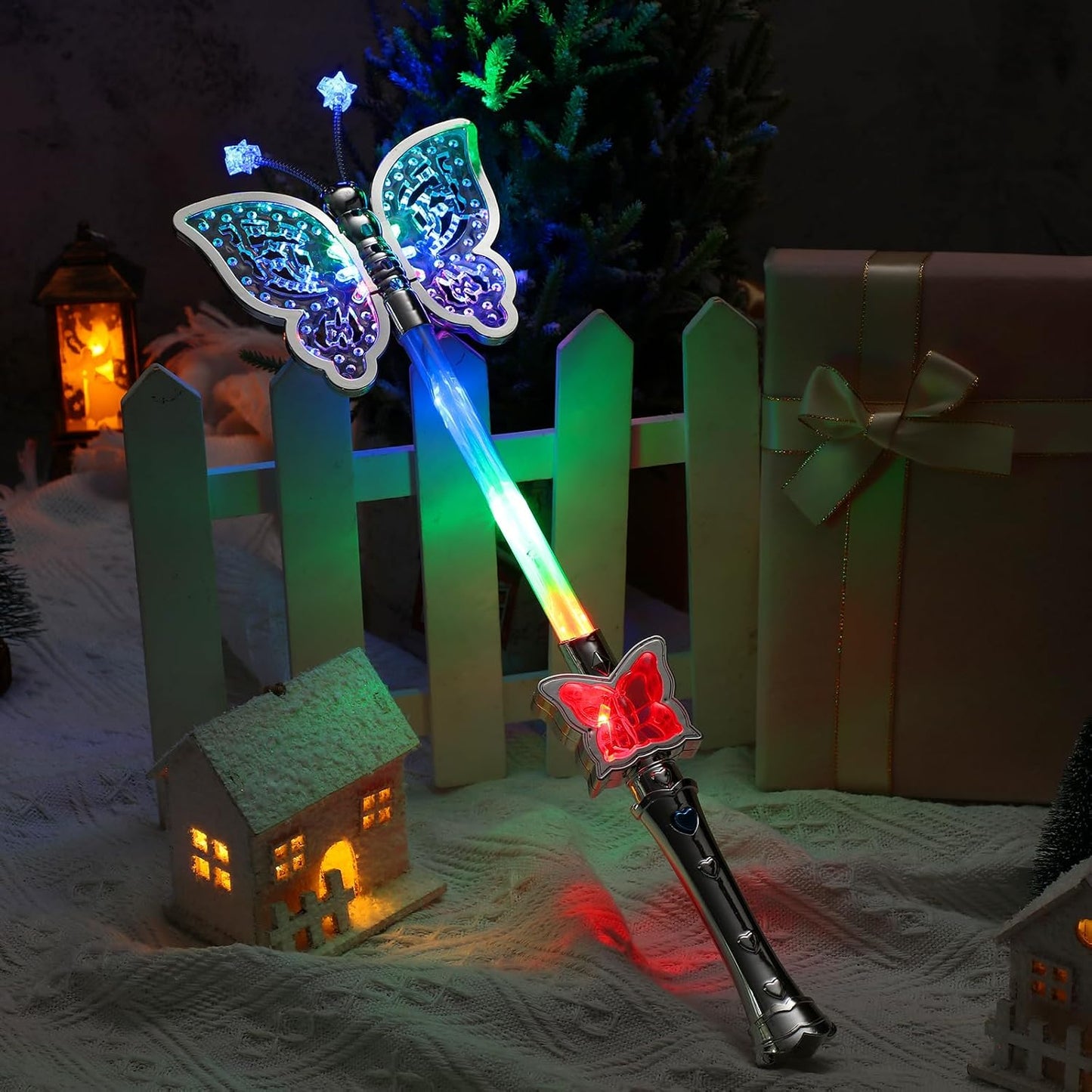 LED Butterfly Wand – 16” Light Up & Music Toy Fairy Butterfly Wand for Kids