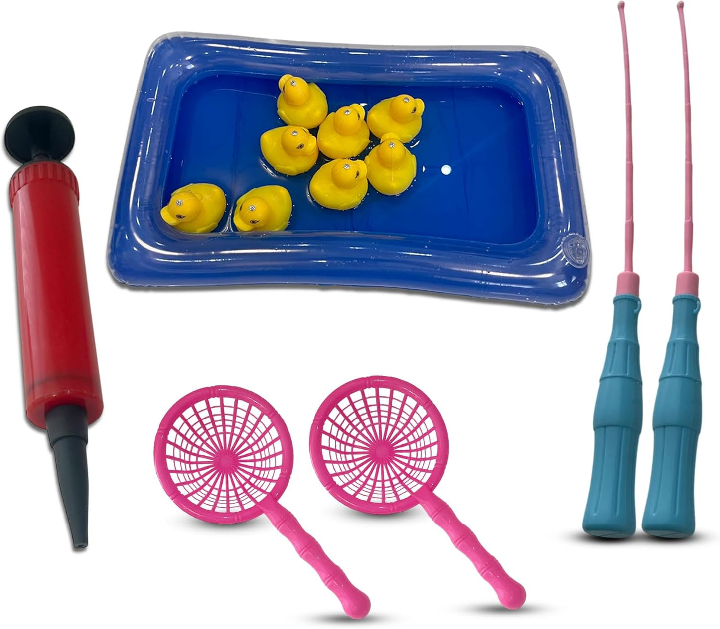 Kids Duck Fishing Pool Toy Bath & Pond Game Set with Rod