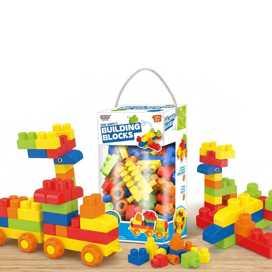 80PCS soft building blocks set for toddlers educational construction toy with colourful child-friendly stacking blocks