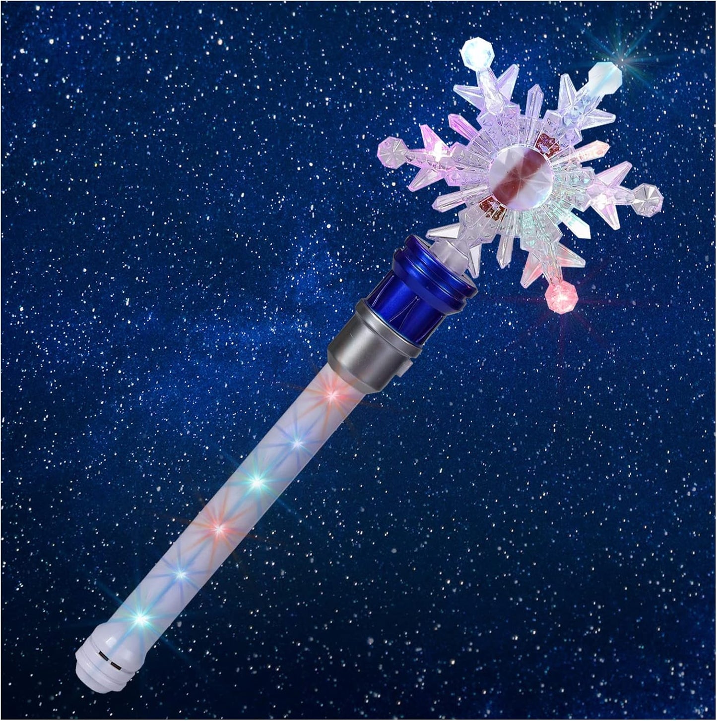 Snowflake Magic Wand Fun Glow Toys Light Up Winter Princess Toy for Kids & Party