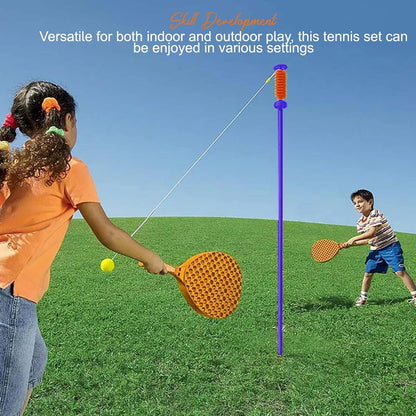 Gyro Tennis Set Outdoor Spiral Tether Ball Garden Game for Kids
