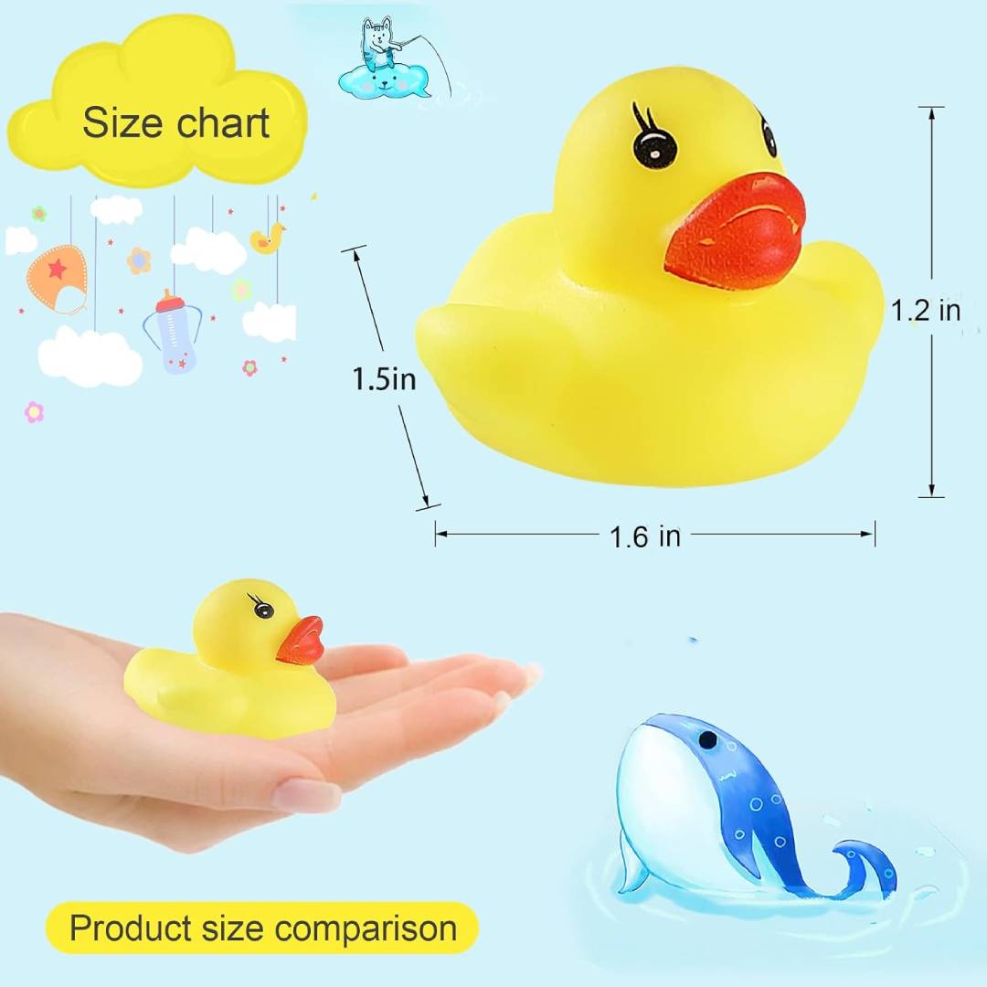 8PCS mini yellow rubber ducks bath toy set floating duck toys for kids bath time party bag fillers and baby shower gifts